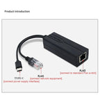 POE Splitter 48V to 5V Micro USB tpye-C 100Mbps and1000Mbps Gigabit POE Camera Injector Power Supply for Huawei Hikvision