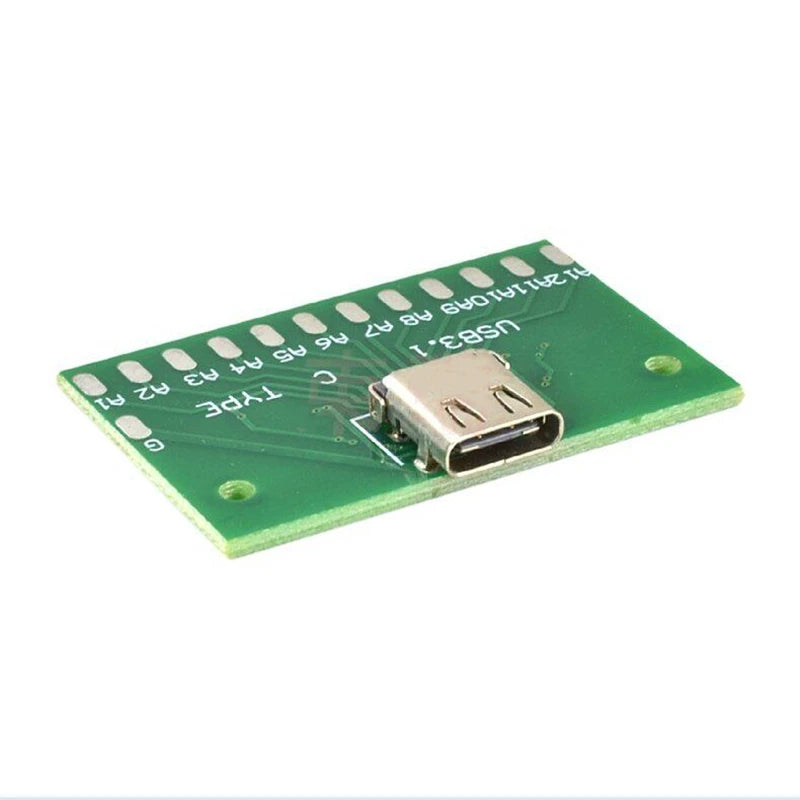 1/2/5Pcs USB-C 24Pin Female Socket Test Board USB 3.1 Connector PCB Base for Arduino Projects