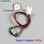 5/10Pcs Type C Female 16pin Connector with 1.25/2.0/2.54 Wire USB Male Plug Electric Terminals Welding DIY Charge Cable PCB Boar