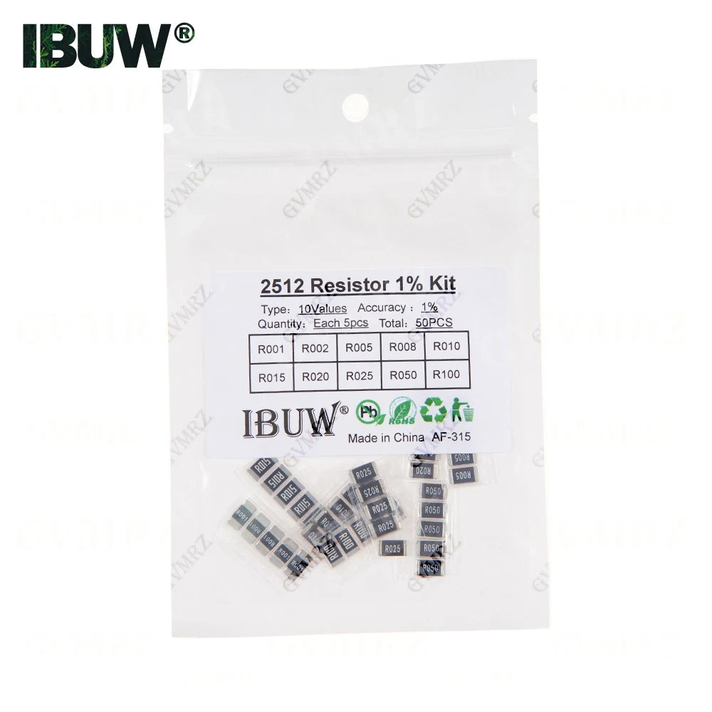 0201 0402 0603 0805 1206 1% 5% SMD Resistor Assorted Kit 1R-1M 10K 100K 1K 100R Resistance Set DIY