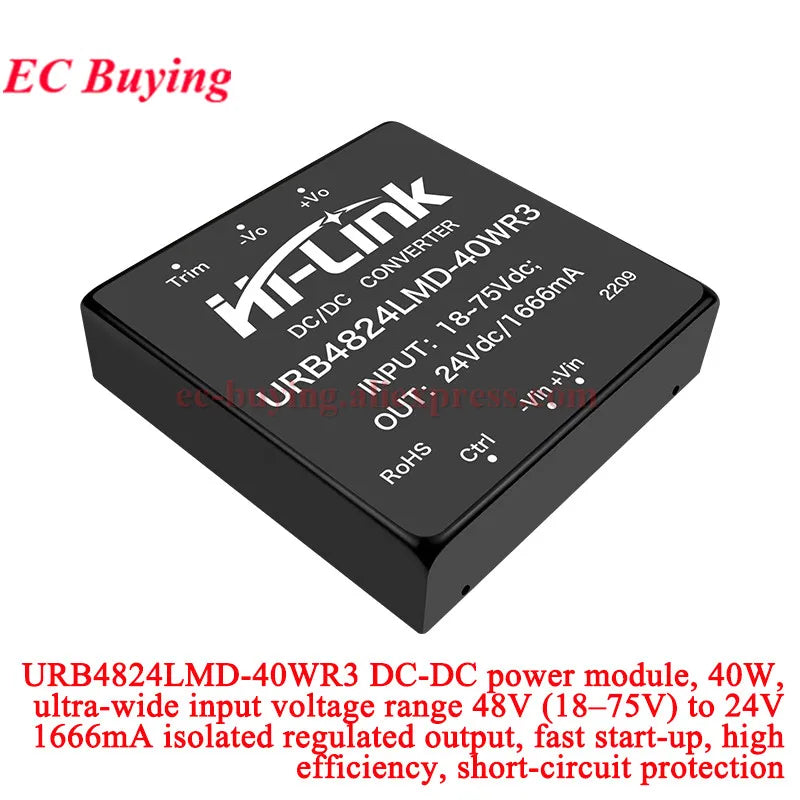 30W 40W 50W AC DC Power Module 110V 48V 24V to 48V 24V 15V 12V 9V 5V 3.3V URB4812LMD URB2405LMD URB1D24LD URB2415LD URB2403LD