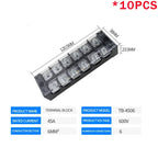 10PCS Dual Row Strip Screw Terminal Block Fixed Wiring Board Wire Connector TB-1503/TB-1506 15A TB-2503/TB2506 600V 15A