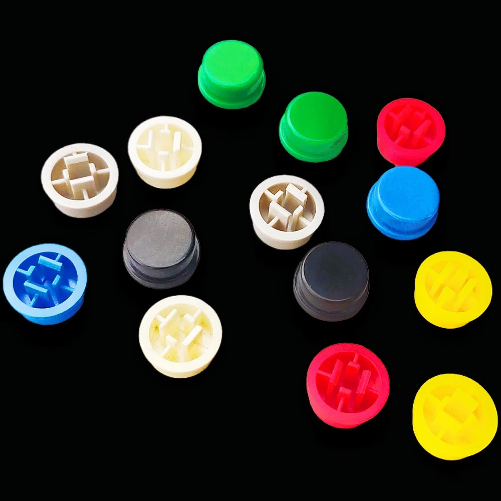 14PCS Tactile Push Button Switch Momentary 12*12*7.3MM Micro switch button + 14PCS Tact Cap(7 colors) for Arduino Switch
