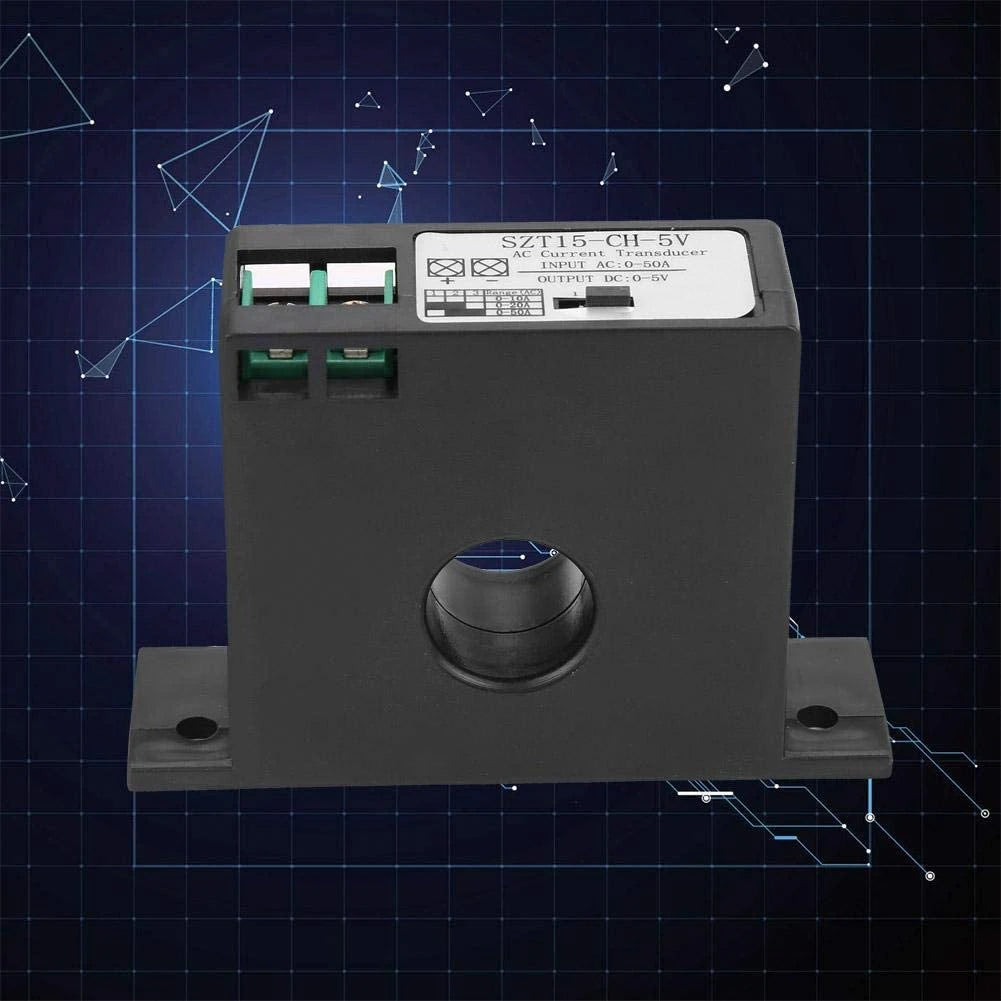 AT21-AC Current Transducer Transmitter Transformer Sensor AC Current Converter AC 0-50A To DC 0-5V SZT15-CH-5V