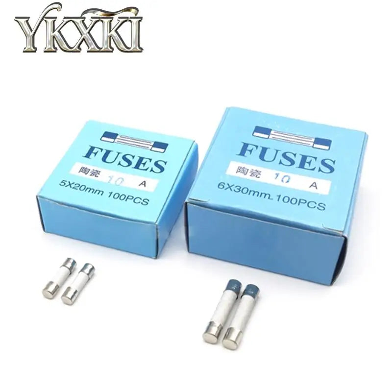 20-100pcs 5*20mm 6*30mm Fast blow Ceramic Fuse 0.1A 0.2A 0.5A 1A 2A 3A 4A 5A 6A 8A 10A 15A 20A 30A 250V Car Cigar Microwave Oven