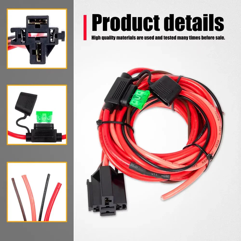 Electric Fuel Pump Relay Kit Fuel Pump Wiring Harness Kit Universal Fit 12V System P/N 30247