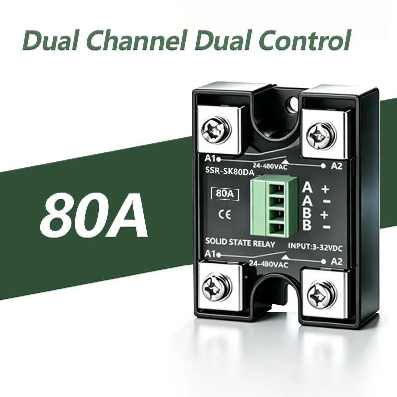 Solid State Relay SSR 10A 25A 40A DC To AC Single Phase Dual Channel Single Control Or Dual Channel Dual Contro