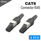 Vention NEW RJ45 Cat8 Cat7 Cat6A Connectors RJ45 Metal Tool Free Easy Termination Plug 2000MHz 40G LAN Cable Reusable Shielded