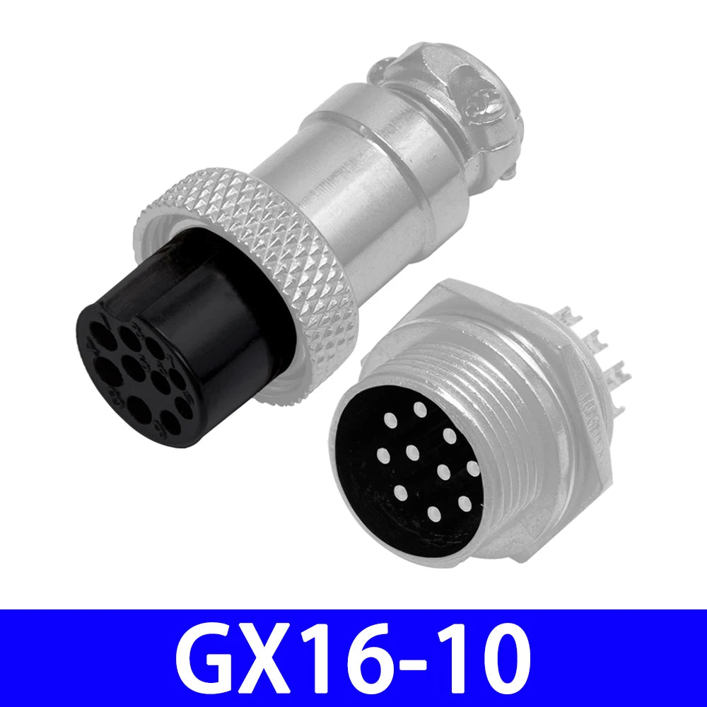 GX16 Male and Female Aviation Connector Wire Panel Metal Connector 16mm GX16-2 / 3/4/5/6/7/8/9/10 Pin 2P Aeronautical Plug