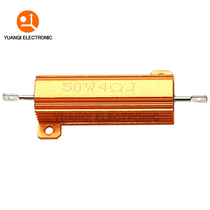 50W 100W Aluminum Power Metal Shell Case Wirewound Resistor 0.01R 100K 1 4 6 7 8 10 20 200 500 1K 3.3K 10K ohm resistance RX24