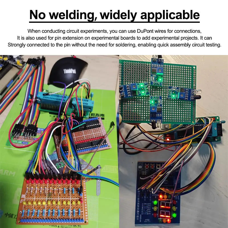 Jumper Wire 40Pins 2.54mm 10/15/21/30/40CM Female To Female, Male To Female, Male To Male Jumper Line Connecting Cable DIY KIT