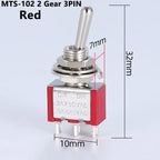5Pcs Miniature Toggle Switch Single Pole Double Throw ON-OFF-ON /ON-ON 120VAC 6A 1/4 Inch Mounting MTS-102 103