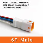 1 Set JST Automobile Car Waterproof Connector 2/3/4/6/8Pin Male&Female Harness Plug Socket with 15CM Wire 0.6MM JST02T/02R-JWPF