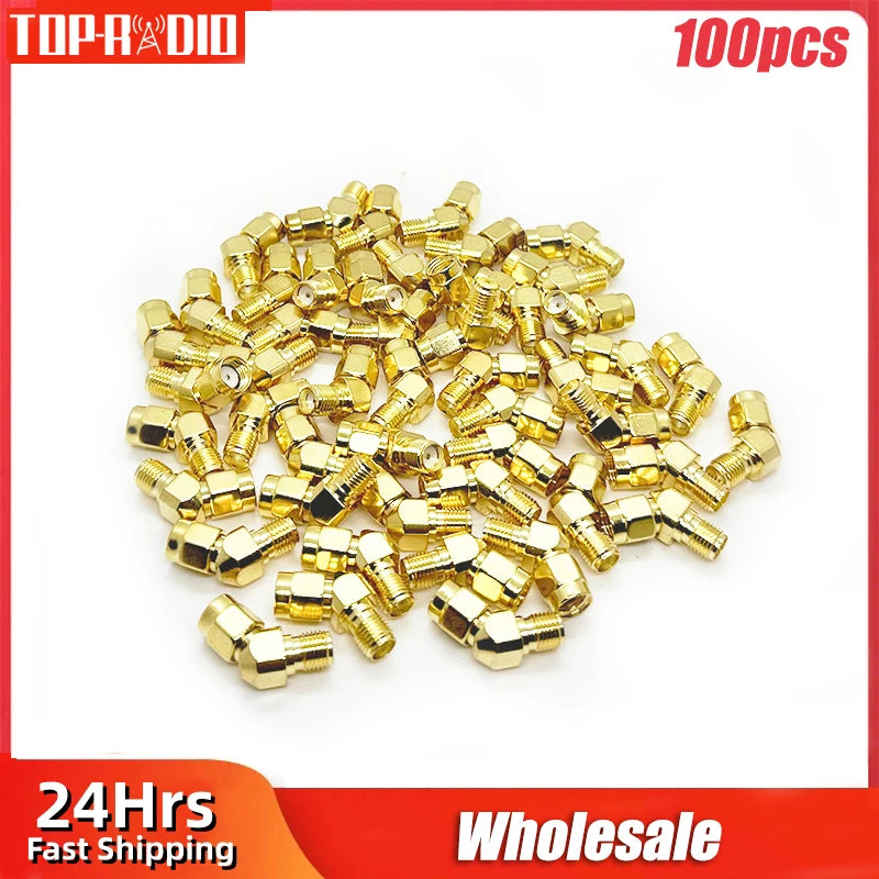 100PCS/Lot Wholesale SMA Male to SMA Female Adapter 135 Degree 45 Bevel Connector RP-SMA to RP SMA for WIFI Race Goggle Antenna