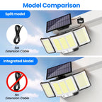 Solar Light Outdoor 328/348 LED Integrated Super Bright Motion Sensor Strong Power IP65 Waterproof 3 Working Modes Garden Wall