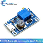 MT3608 DC-DC Adjustable Boost Module 2A Boost Plate Step Up Module Micro / Typr-C USB 2V-24V to 5V 9V 12V 28V SX1308