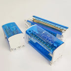 UK207 UK211 UK215 UK407 UK411 UK415 DIN Rail Terminal Block 125A Electrical Junction Box 1 In 2/4/6 Out Distribution Box