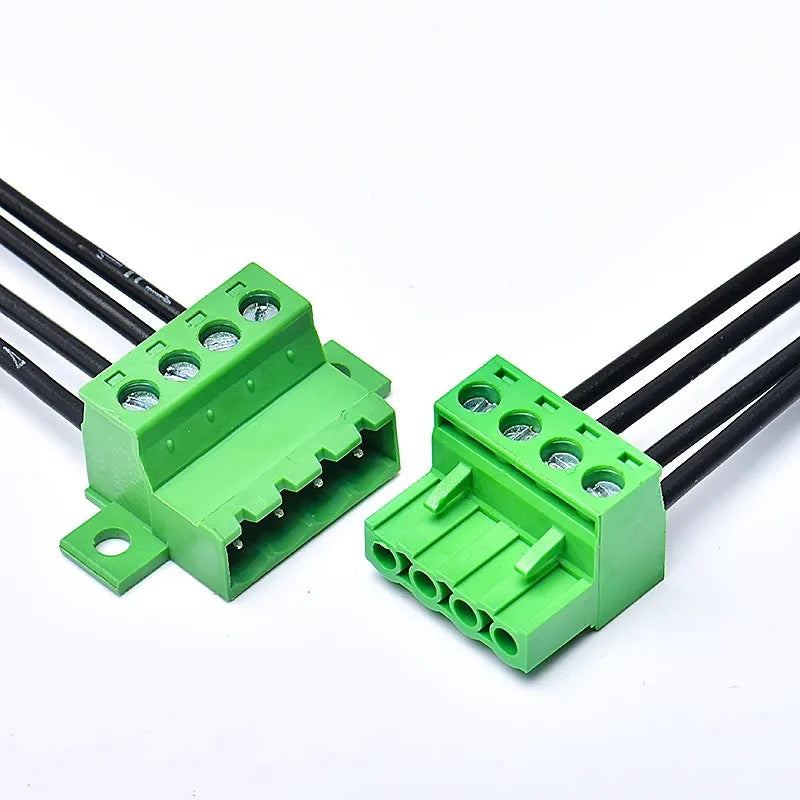 1Sets solderless docking type 2EDGRKC 5.08MM screw terminal block connector PCB plug-in type 2edg type green terminal block