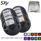 SMD LED Diode Tape Reel 0402 0603 0805 1206 1210, Multi Color Red Green Blue Yellow Warm White Purple Pink Orange SMT LED Lamp