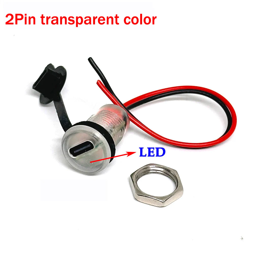 USB-C  High Current Charging Socket With Nut Snap Lock Plate  TYPE-C Female Type C Waterproof Female Connector Jack