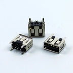 1-10PCS NEW A Type Flat Angle 180 Degree Female USB PCB Connector Socket USB Jack Plug