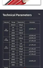 ANENG AN8205C Volt Ohm Multimetro Tester Meter With Thermocouple LCD Backlight Portable Digital Multimeter AC/DC Ammeter