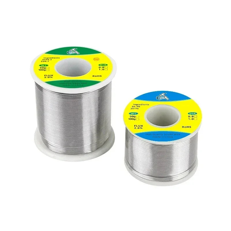 500G/100G/50G CF-25 Solder Wire Tin 0.8/1.0mm Roll Clean Rosin Welding Core Soldering Wire Flux Reel Tube