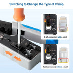 ZOERAX RJ45 Ethernet Crimping Tool for CAT8 Cat7 Cat6a Cat6 Cat5e Ethernet Connectors with wire stripping and cutting functions