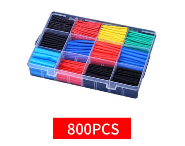 127-800pcs Heat Shrink Tube Thermoresistant Heat-shrink Tubing Wrapping Kit Electrical Connection Wire Cable Insulation Sleeving