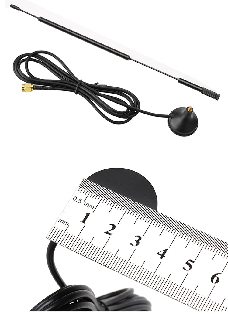 2.4G WIFI Bluetooth Small Suction Cup Antenna High Gain 12dBi SMA Male 3M Cable for Wireless Router Wireless Monitoring ZIGBEE