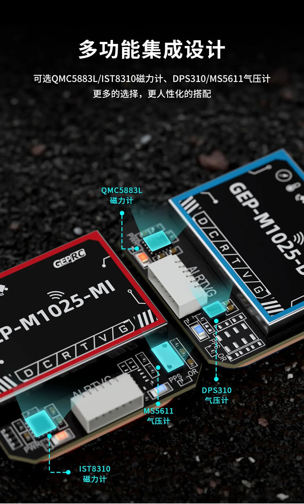 GEP-M1025 series GPS u-blox M10 chip positioning fast magnetometer barometer