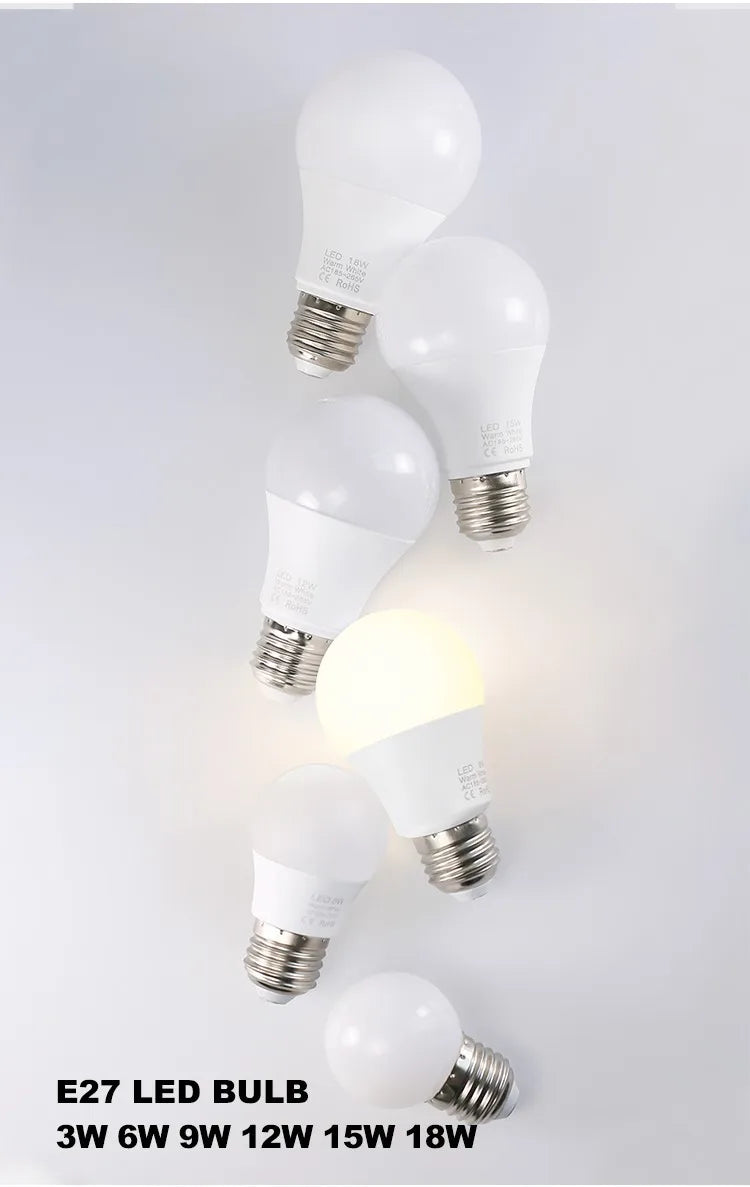 4pcs/lot LED Light Bulbs E27 AC 220V SMD2835 3W 6W 9W 12W 15W 18W Home Indoor Room LED Lamps Cold/Warm White Lights Bulb