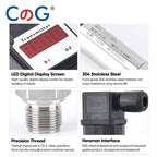 CG LED Display Pressure Transmitter 4-20mA/0-10V Output G1/2  High Precision Pressure Sensor for Water Oil Gas and liquid