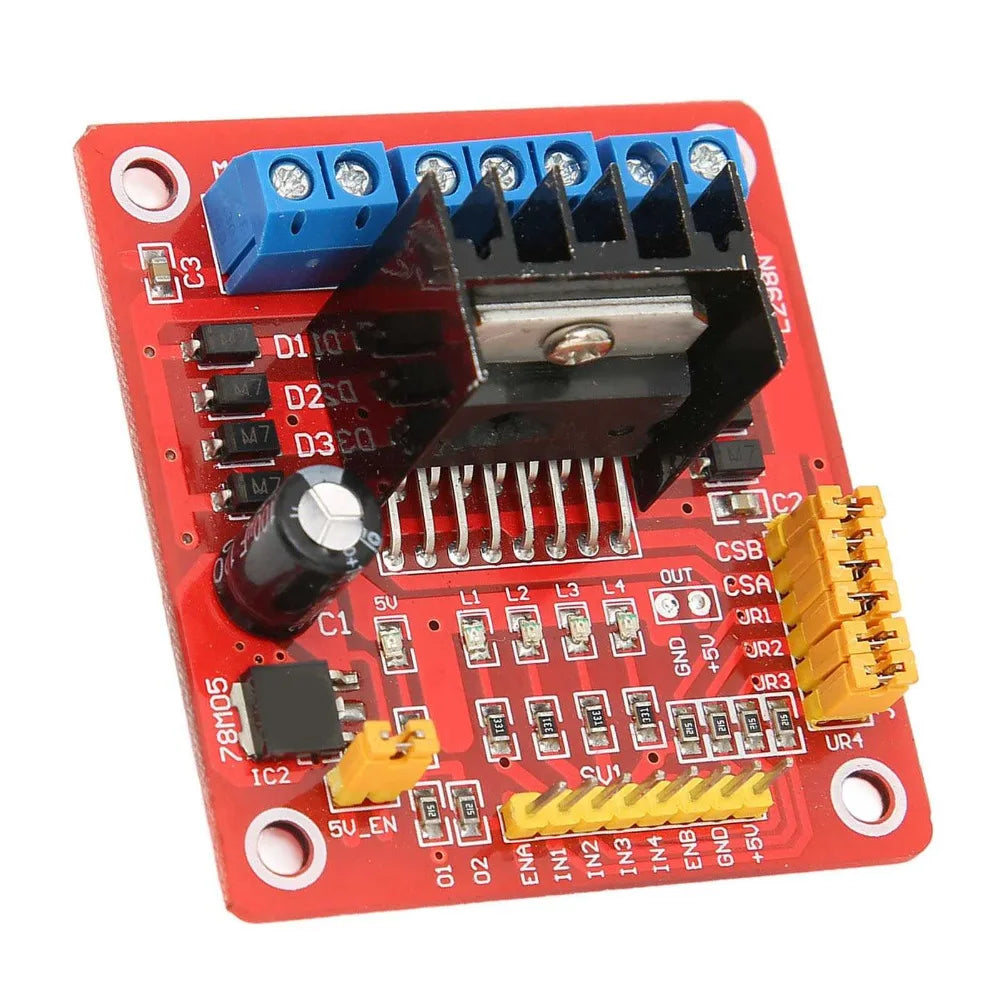 L298N Stepper Motor Driver Module Dual H Bridge 5V-35V DC Motor Controller Board Red Multifunctional DC Stepper Motor Driver