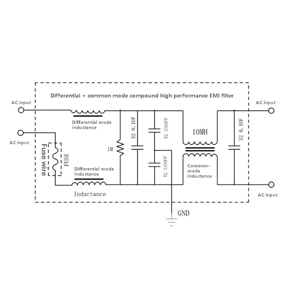 Power Supply Filter EMI High Frequency Filter EMI Power Filter AC110-220V 2A 4A 10A 20A Filtering Board