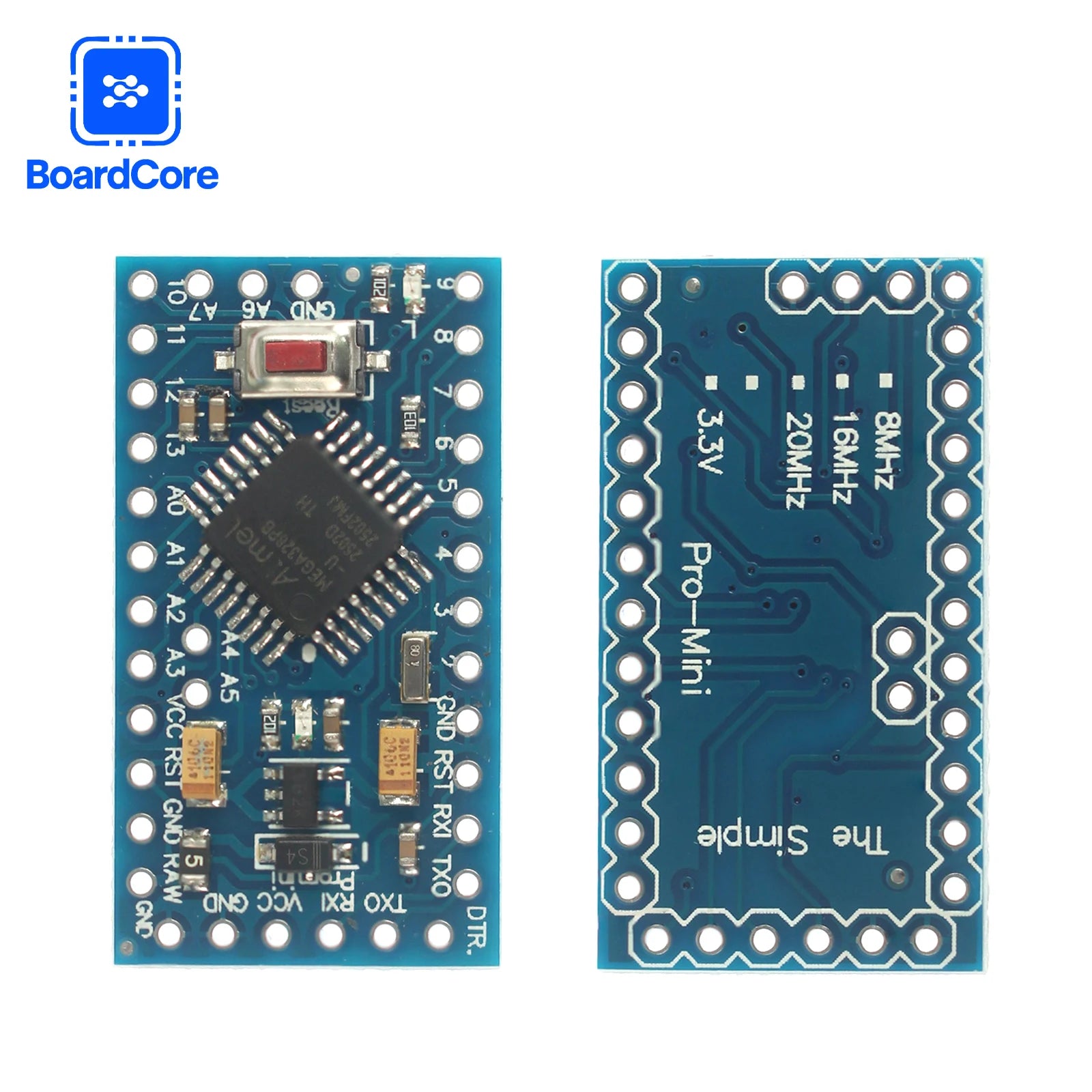 Pro Mini Atmega328P 3.3V 8MHz/5V 16Mhz Interactive Media Development Board Compatible CP2102 Microcontroller for Arduino