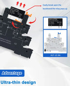 LCTC 1PCS Slim Relay Board Din Rail Relay Module SSR Terminal Solid State Relay With LED 6A SSR-41FDA SSR-41FDD DC-AC DC- DC