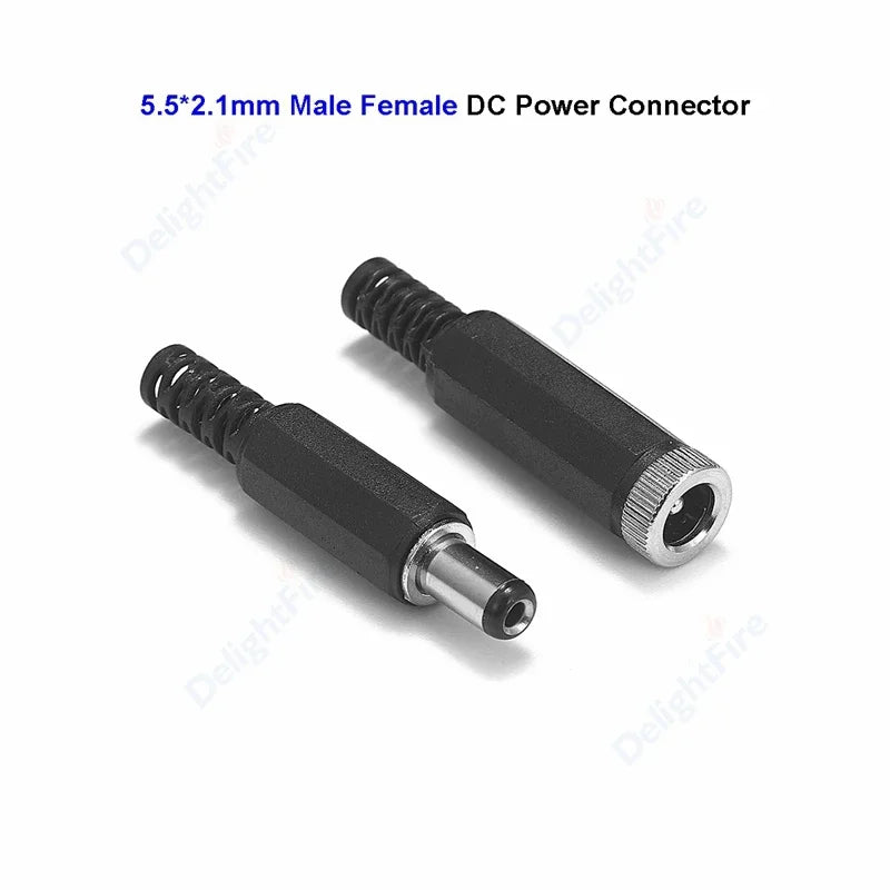 DC Power Connector 5.5mm 2.1mm 2.5mm 3.5mm 1.35mm Barrel Plug 3A 5V 12V Male Female Jack Socket Screw Nut Panel Mount Adapter