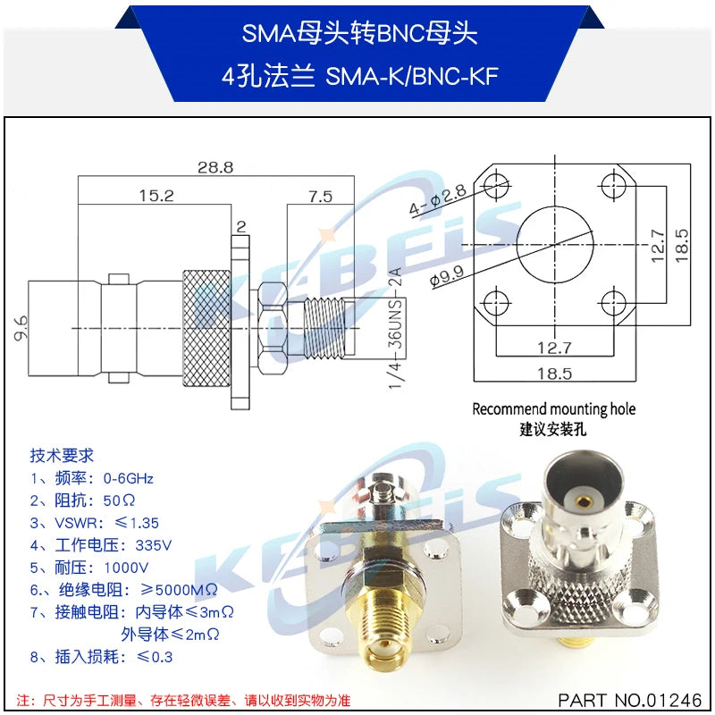 2PCS BNC to SMA Connectors SMA BNC Adapter Male to Female for Antenna/Extension Cable SMA to BNC RF Connector Kits ﻿