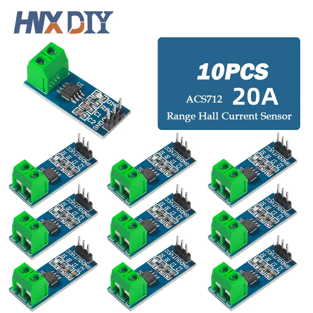 5/10 Uds ACS712 5A 20A 30A Módulo De Sensor De Corriente Hall De Rango Módulo De Sensores ACS712 Para Arduino Kit Electrónico