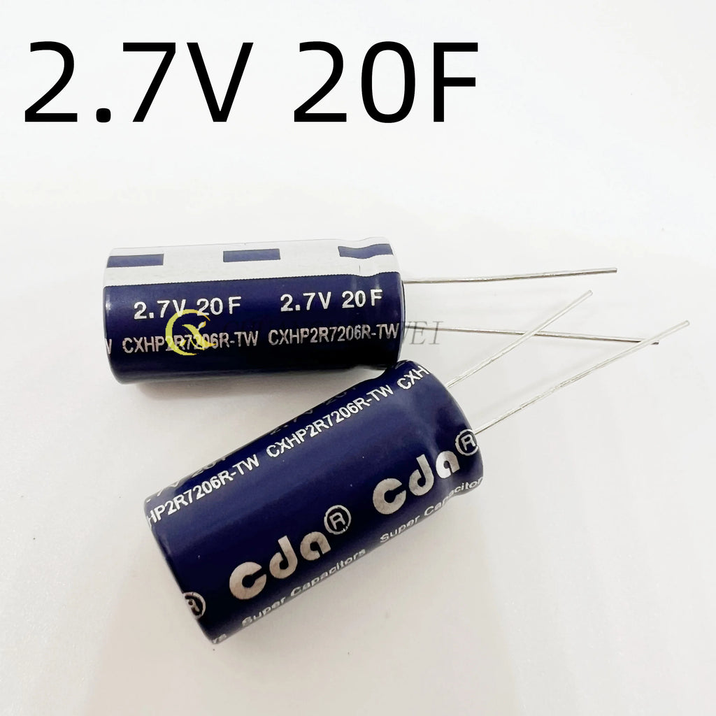 1PCS  capacitance 2.7V 0.5F/1F/2F/3.3F/4.7F/5F/6F/7F/8F/10F/15F/25F/30F R type double layer capacitor
