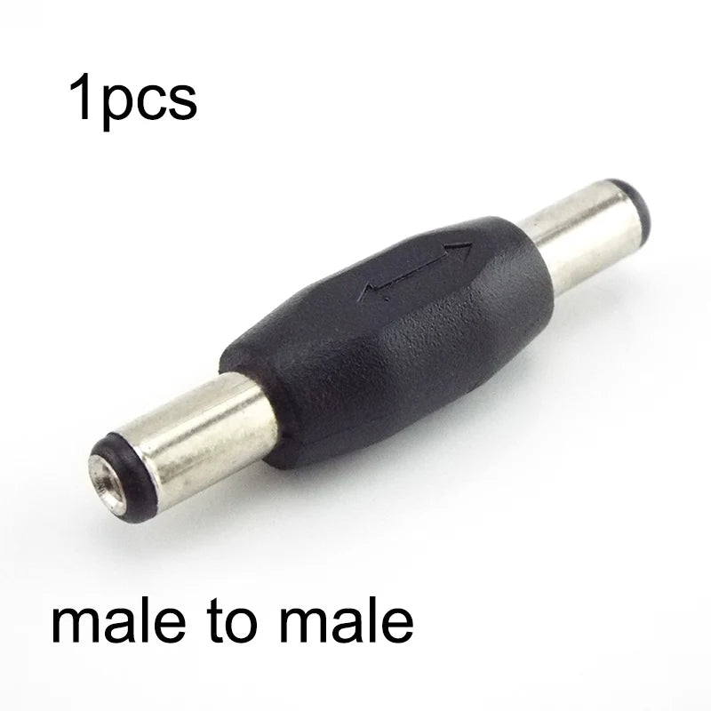 5.5*2.1mm / 5.5x2.1 Mm DC Double Male to Male Power Socket Connector CCTV Female to Female Panel Mounting Jack Adaptor