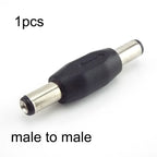 5.5*2.1mm / 5.5x2.1 Mm DC Double Male to Male Power Socket Connector CCTV Female to Female Panel Mounting Jack Adaptor