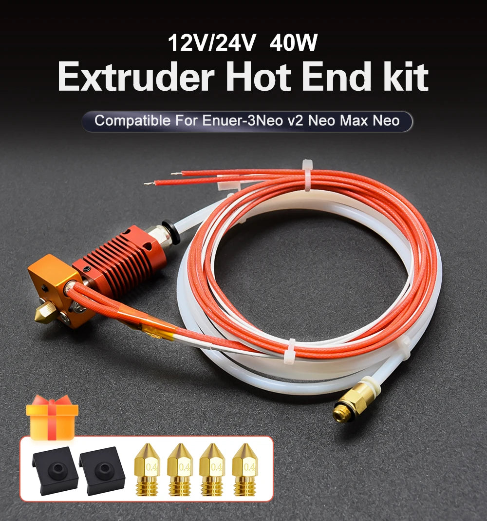 Ender 3 Metal J-Head CR10 MK8 Hotend Extruder Kit Heat Block Nozzle Heater Thermistor for CR10s Pro Ender3 V2 Ender 5 3D Printer
