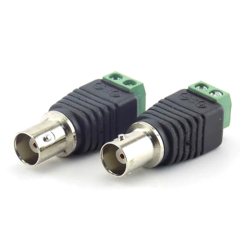 2/5/10pcs 12V DC BNC Male Female Connector Coax CAT5 Video Balun Adapter Plug For Led Strip Lights CCTV Camera Accessories B5