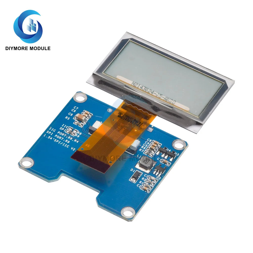 1.51 Inch 24PIN SPI/IIC/Parallel COG 3.3V Blue PMOLED Transparent OLED Screen SSD1309 Graphic 128x64 128x56 Display