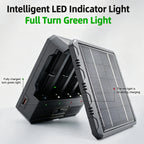 PHOMAX 4 Slot Battery Solar Charger.18650 Charger Multi-Function Portable Outdoor Charger Box With LED Light Type-C USB Output