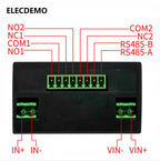 DC Digital Voltmeter Ammeter Panel Meter with Upper/Lower Limit Alarm, RS485 Modbus RTU, Relay Output Control, LED Display Kit