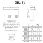 5Pcs XHB 2.54mm with Lock Connector Wire 24AWG Single/Double Head Forward & Reverse Polarity 10/20/30cm Length