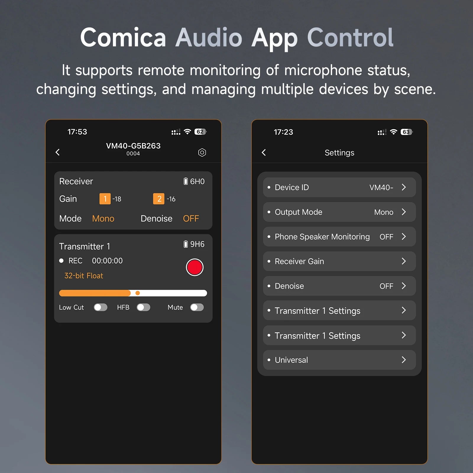 COMICA VM40 Super Cardioid 2.4G Wireless Shotgun Microphone 48kHz/32-bit 32GB Built-in Storage Mic for Camera,Smartphone,PC